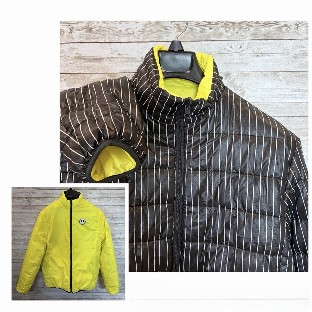 Nightmare Before Christmas Mens M Puffer Jacket Jack Skellington Reversible